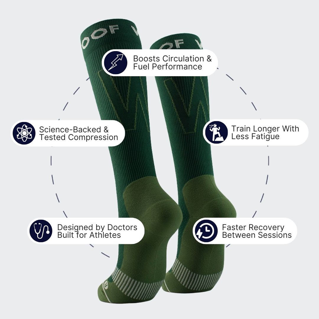 Performance Compression Socks, Fern Green