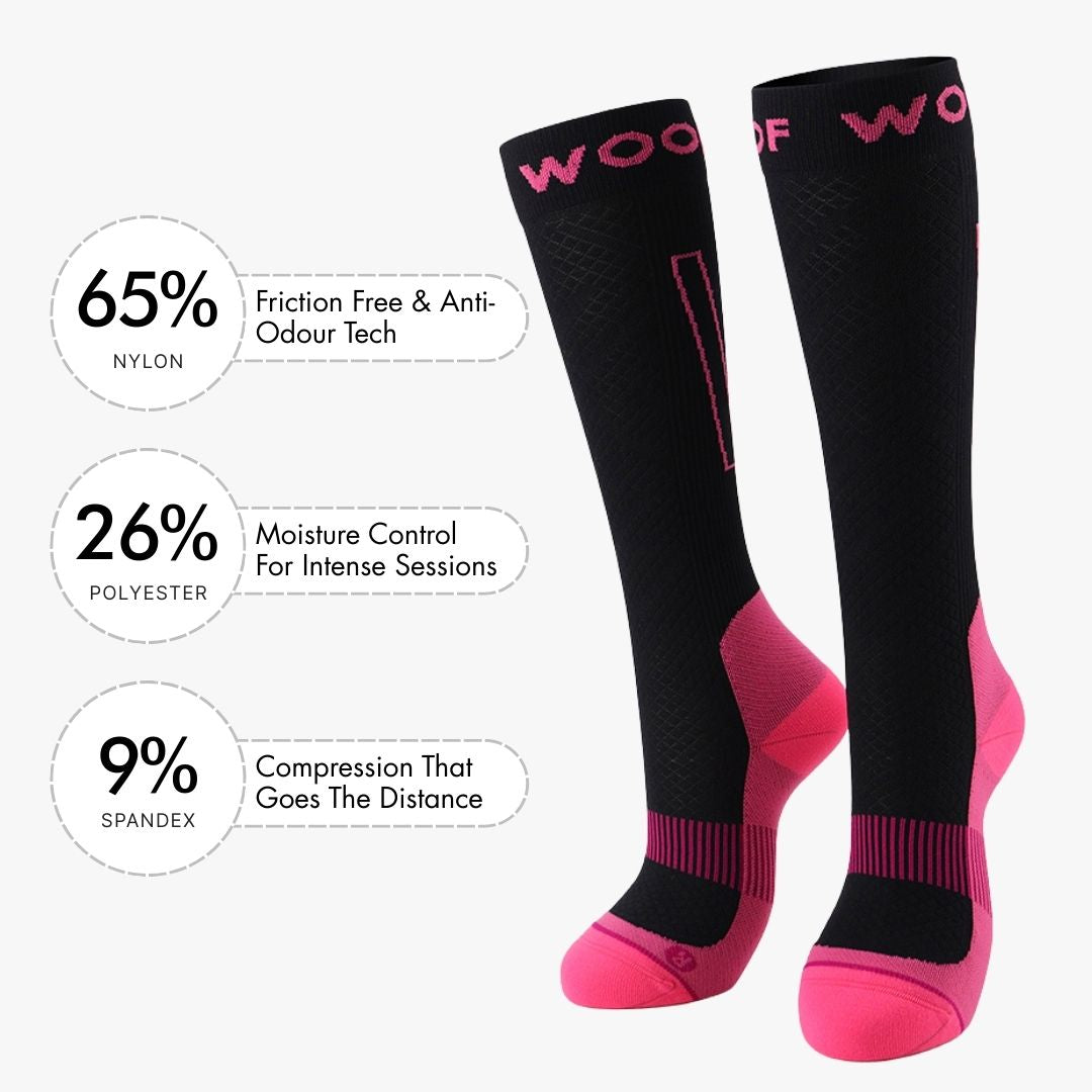 Black & Pink Performance Compression Socks