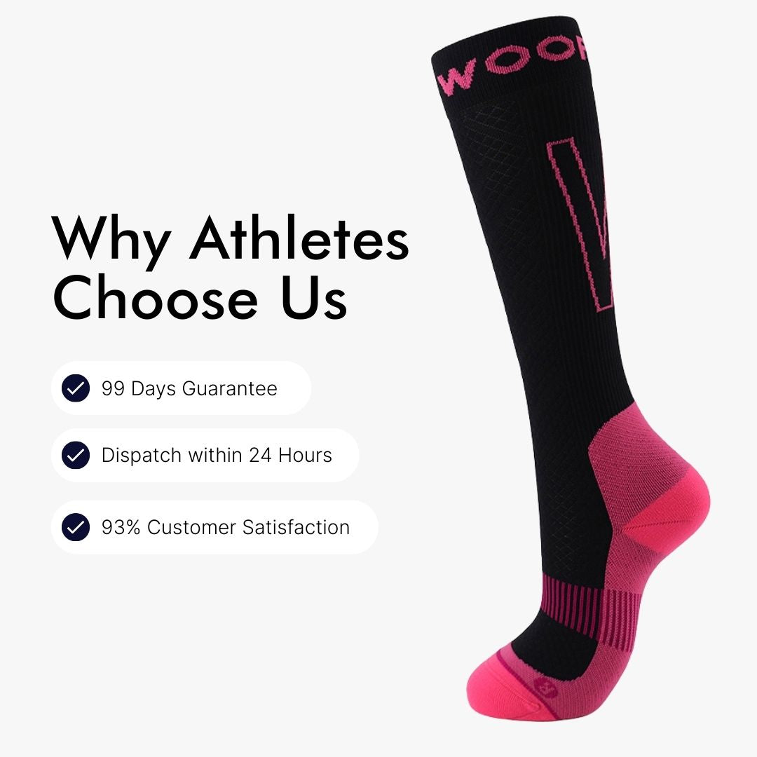 Black & Pink Performance Compression Socks