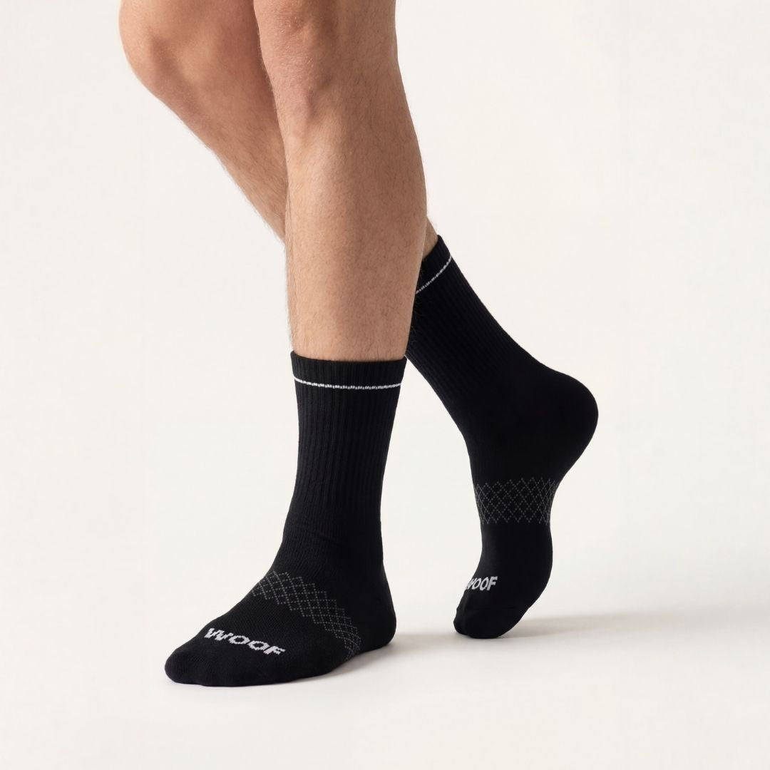 Black Bamboo Crew Compression Socks