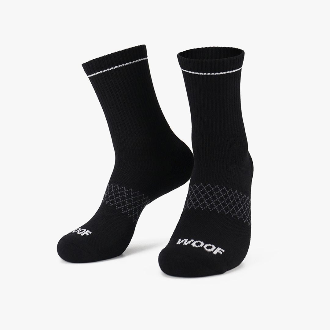 Black Bamboo Crew Compression Socks 6 Pack