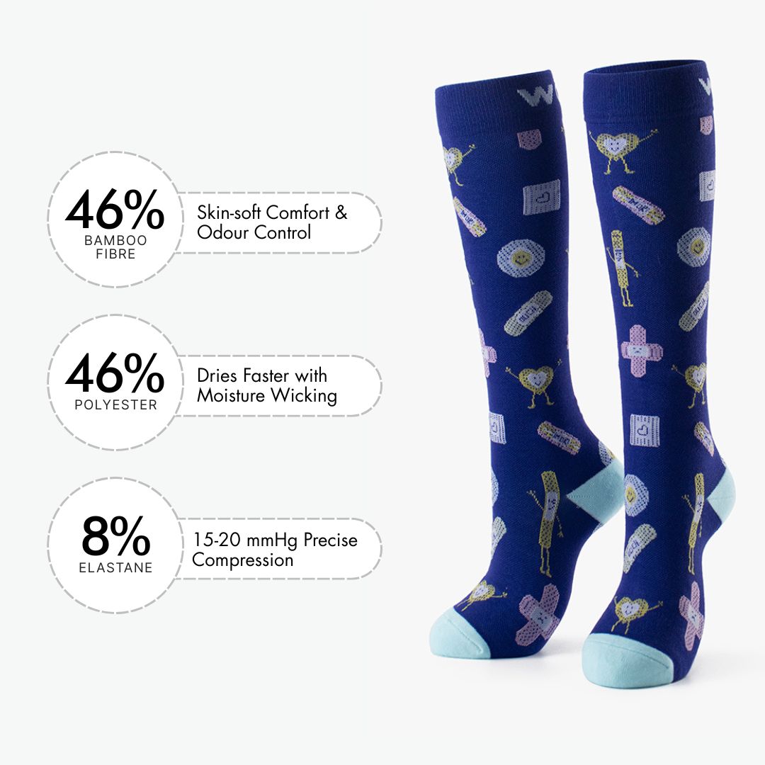 Boo Boo Buddies Bamboo Compression Socks