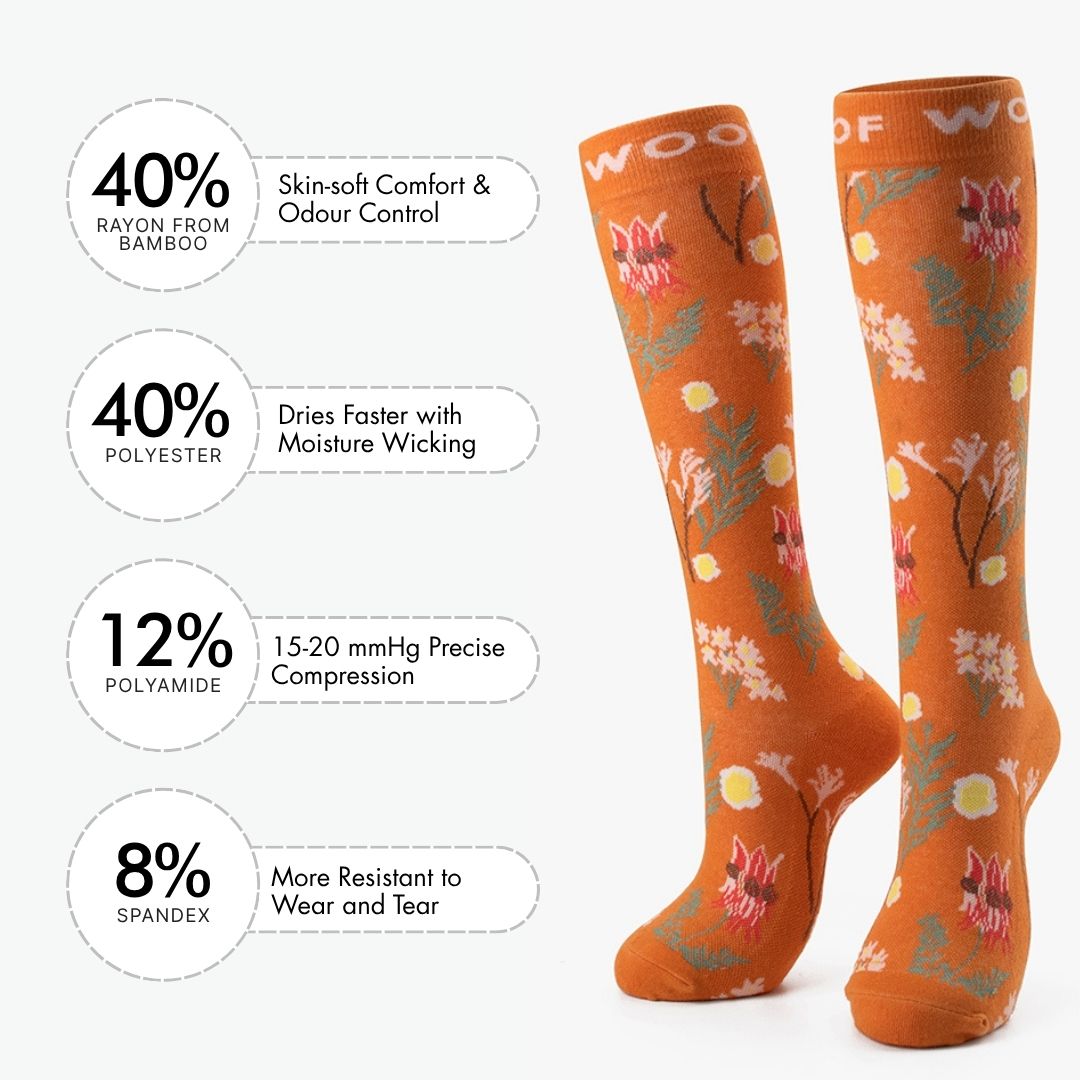 Sunburnt Country Bamboo Compression Socks