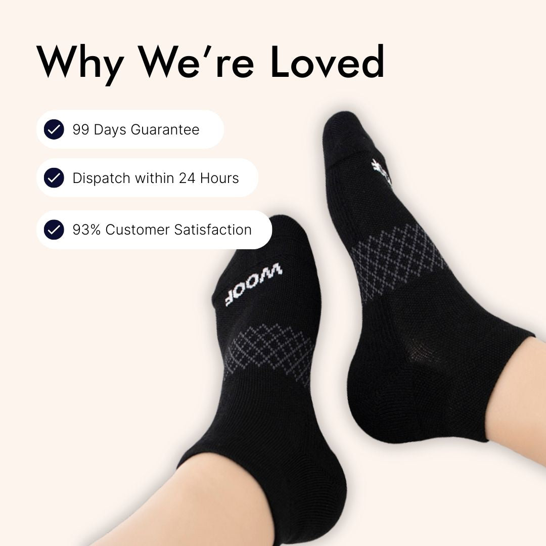 Black Bamboo Ankle Compression Socks
