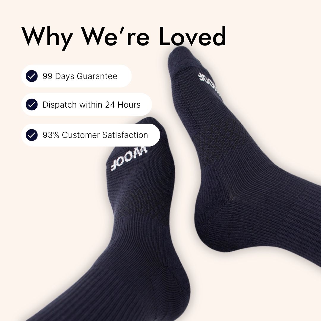 Navy Bamboo Crew Compression Socks