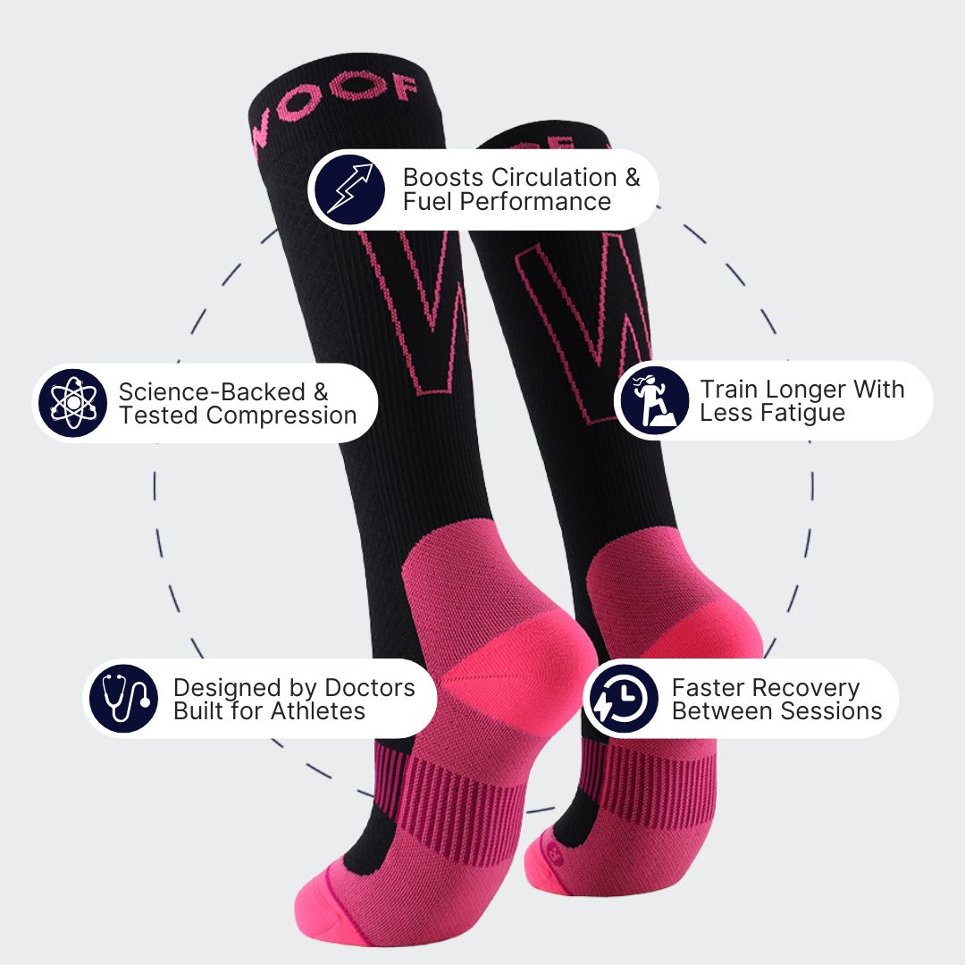 Black & Pink Performance Compression Socks